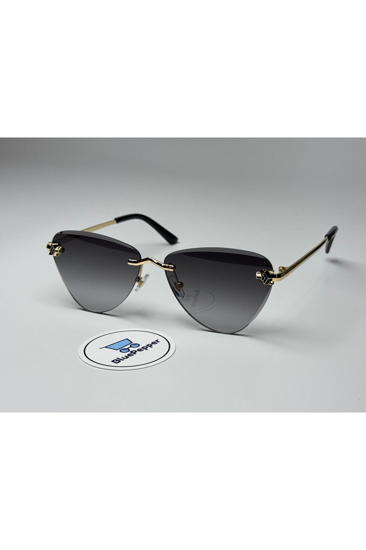 DAMY SİYAH GÜNEŞ GÖZLÜĞÜ Cateye Çerçeve Degrade Siyah Cam Renkli 56-18-139