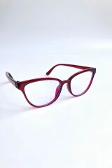 Cateye Mavi Işık Korumalı Bordo Ekran Gözlüğü Kadın Optik Uyumlu Camları Değişebilir