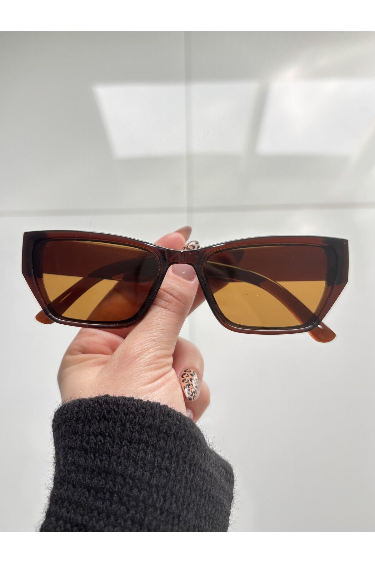 Pradix Brown Güneş Gözlüğü Cateye Kahve Cam Renkli
