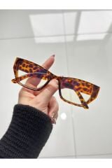 Pradix Leopard Mavi Işık Filtreli Ekran Gözlüğü Cateye Unisex Optik Uyumlu Camları Değişebilir
