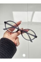MIUX FÜME OVAL ÇERÇEVE Mavi Işık Korumalı Ekran gözlüğü, Optik Uyumlu, Camları Değişebilir