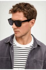 Siyah Güneş Gözlüğü Wayfarer Çapraz Kesim Siyah Cam Renkli