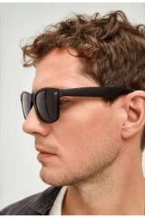 Siyah Güneş Gözlüğü Wayfarer Çapraz Kesim Siyah Cam Renkli