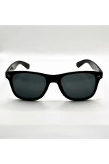 Unisex Wayfarer Siyah Güneş Gözlüğü Çapraz Kesim Siyah Cam