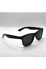 Unisex Wayfarer Siyah Güneş Gözlüğü Çapraz Kesim Siyah Cam