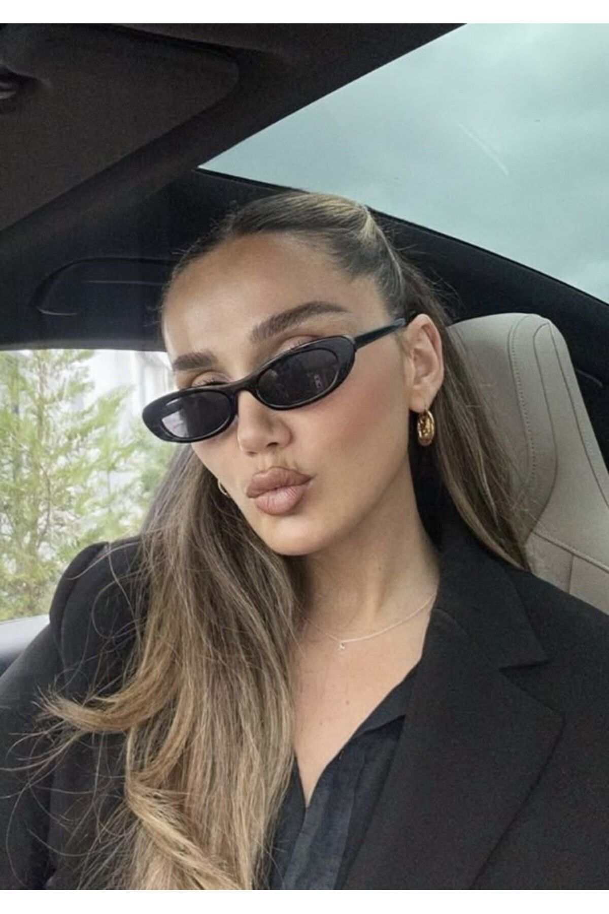 Retro Siyah Kadın Güneş Gözlüğü