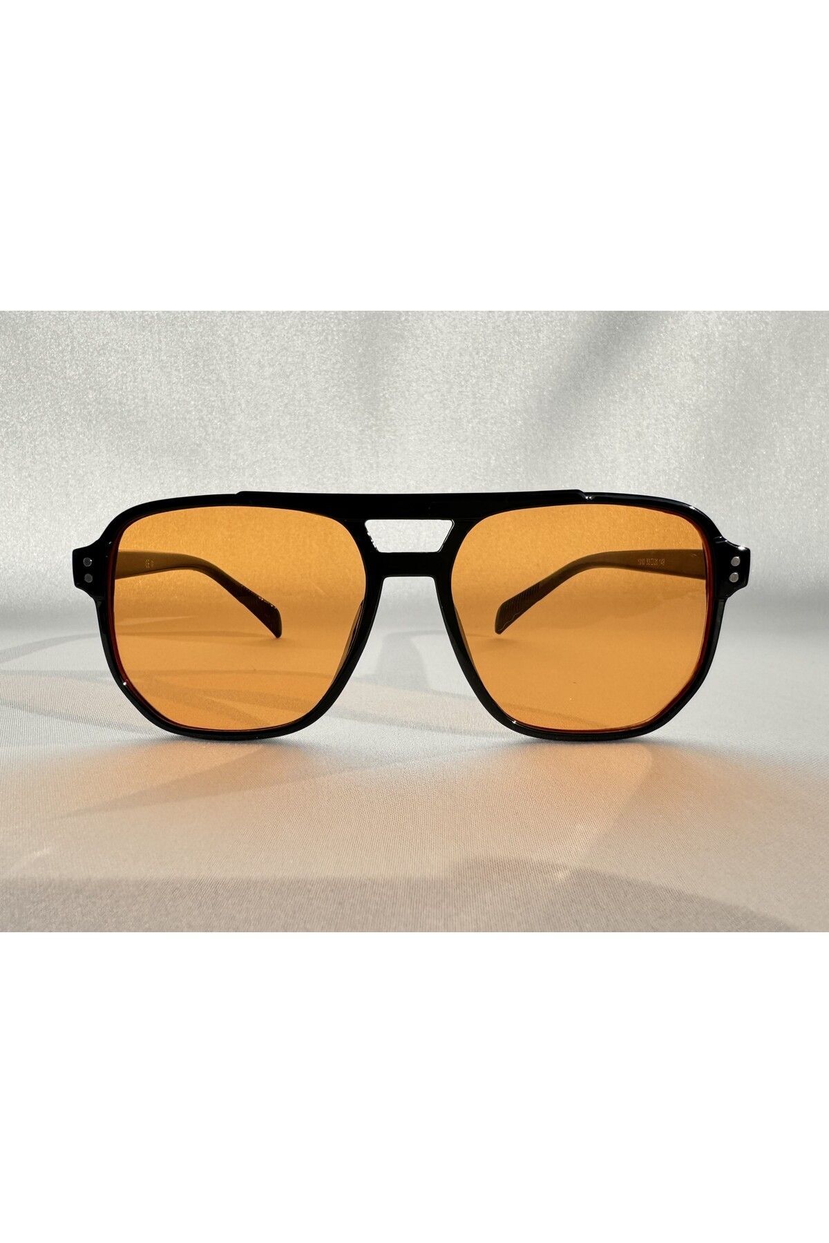 Fraude Siyah Güneş Gözlüğü Pilot Model Turuncu Cam Renkli