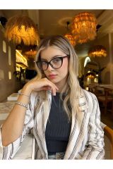 Sydyney Siyah Cateye Mavi Işık Filtreli Gözlük BlueBlock Kedi Gözü, Optik Uyumlu Camları Değişebilir