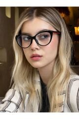 Sydyney Siyah Cateye Mavi Işık Filtreli Gözlük BlueBlock Kedi Gözü, Optik Uyumlu Camları Değişebilir