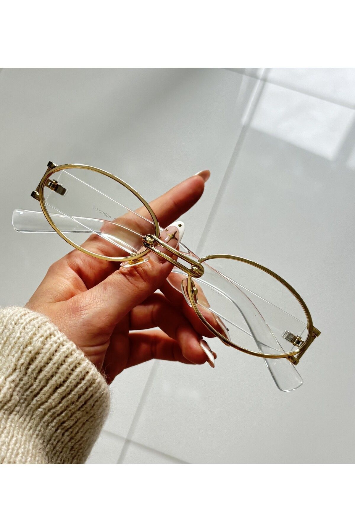 MIUX GOLD METAL OVAL ÇERÇEVE Mavi Işık Korumalı Ekran gözlüğü, Optik Uyumlu, Camları Değişebilir