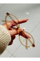 MIUX NUDE OVAL ÇERÇEVE Mavi Işık Korumalı Ekran gözlüğü, Optik Uyumlu, Camları Değişebilir