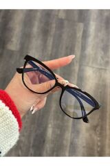 Talya Cateye Siyah Mavi Işık Filtreli Ekran Gözlüğü Optik Uyumlu Camları Değişebilir