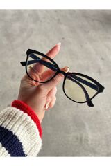 Talya Cateye Siyah Mavi Işık Filtreli Ekran Gözlüğü Optik Uyumlu Camları Değişebilir