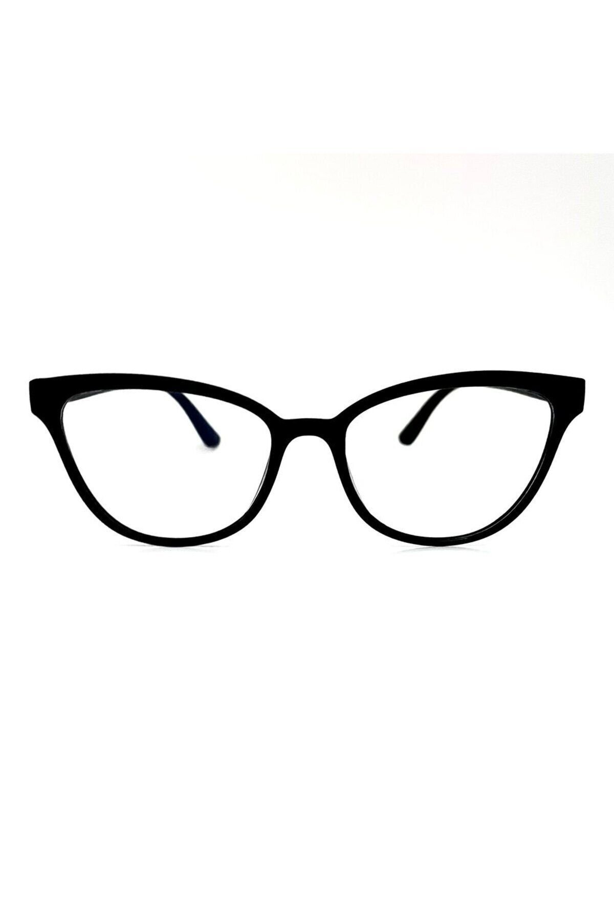 Talya Cateye Siyah Mavi Işık Filtreli Ekran Gözlüğü Optik Uyumlu Camları Değişebilir