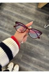 Talya Cateye Bordo Mavi Işık Filtreli Ekran Gözlüğü Optik Uyumlu Camları Değişebilir