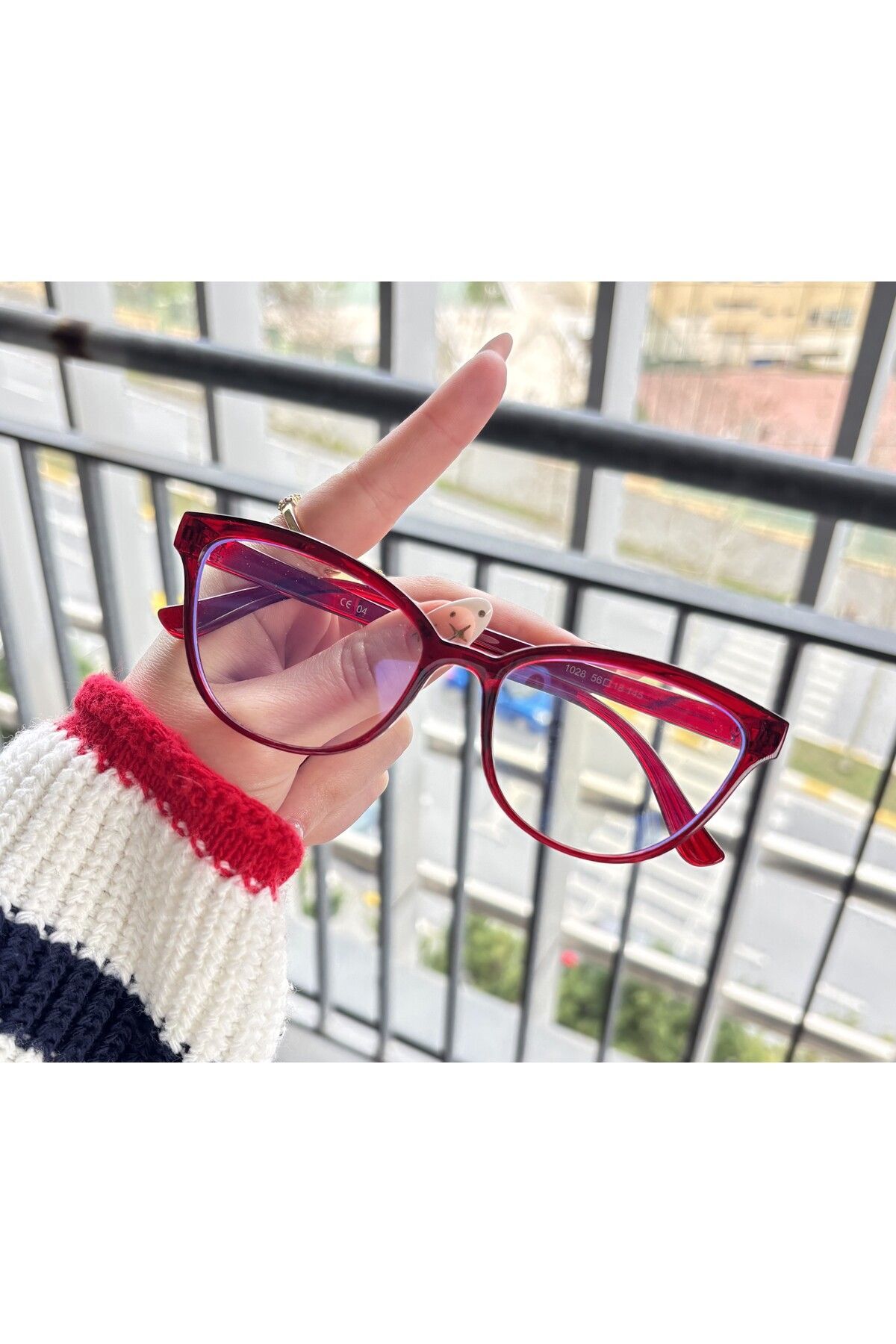 Talya Cateye Bordo Mavi Işık Filtreli Ekran Gözlüğü Optik Uyumlu Camları Değişebilir