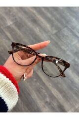 Talya Cateye Leopar Mavi Işık Filtreli Ekran Gözlüğü Optik Uyumlu Camları Değişebilir