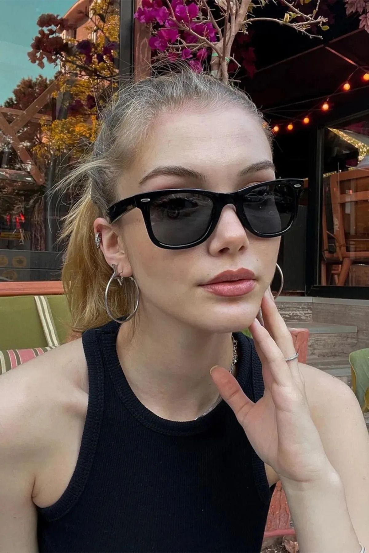 Vega Siyah Güneş Gözlüğü Wayfarer Siyah Cam Renkli