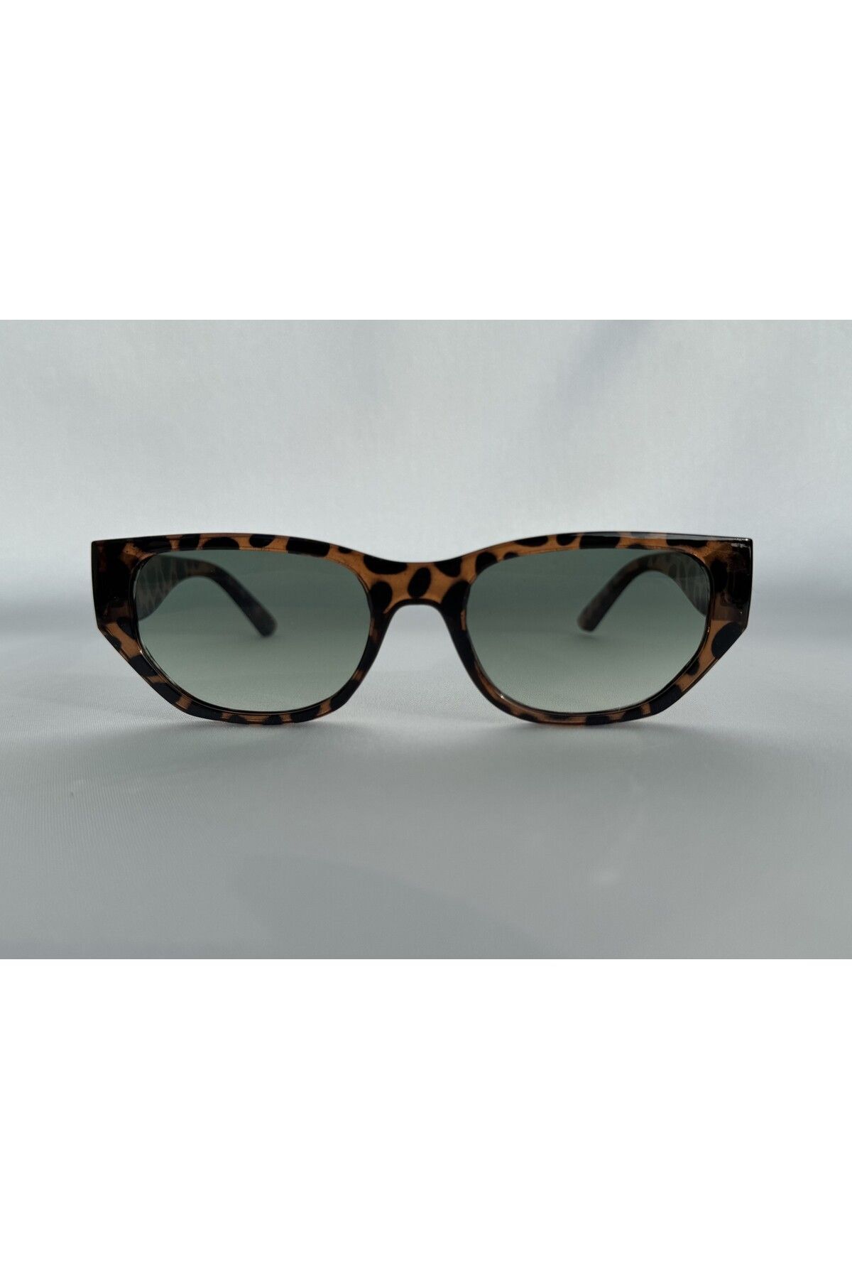 Wave Leopar Güneş Gözlüğü Cateye Yeşil Cam Renkli