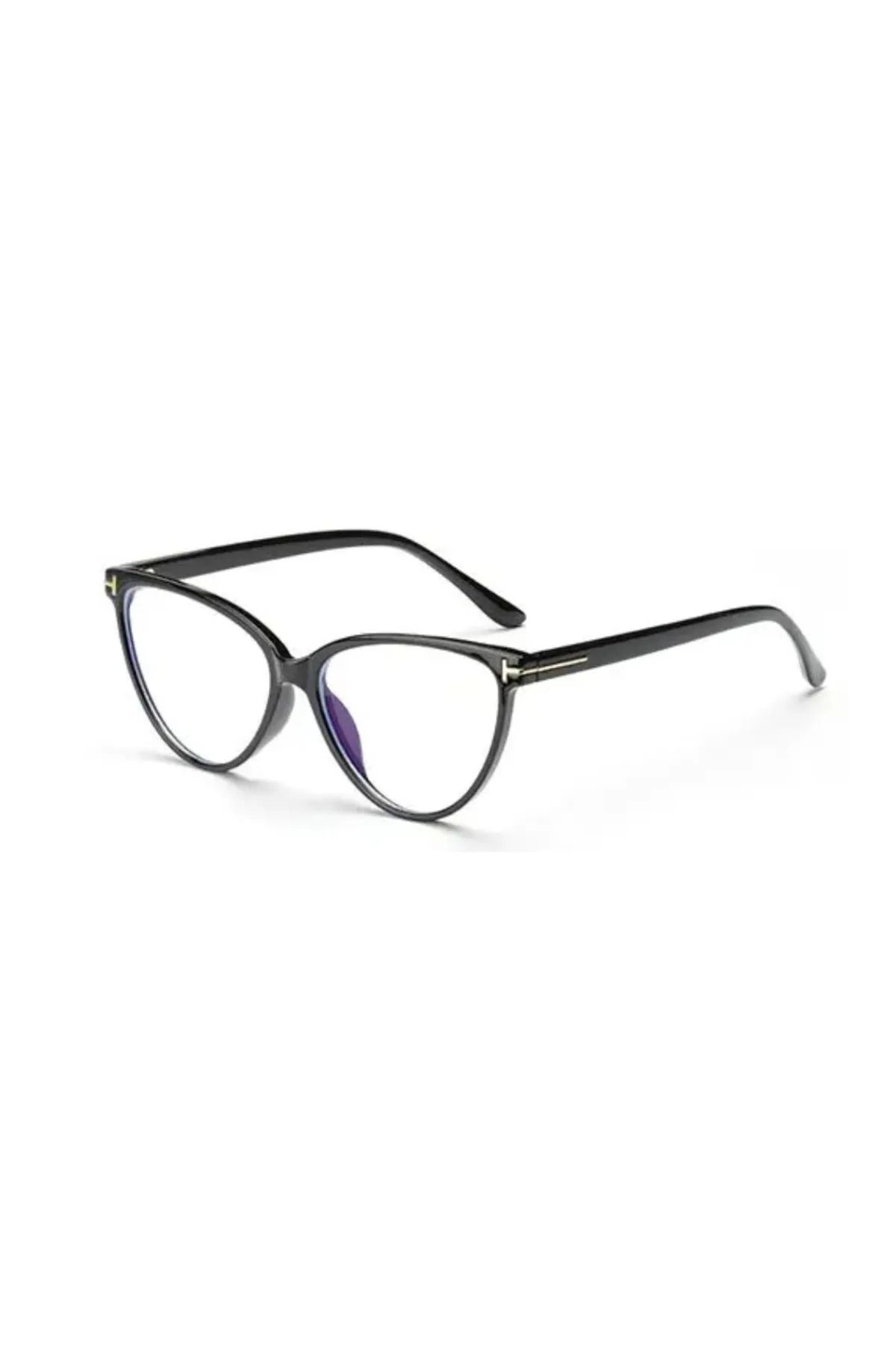 Cat Eye Metal Detaylı Mavi Işık Filtreli Ekran Gözlüğü Optik Uyumlu Camları Değişebilir