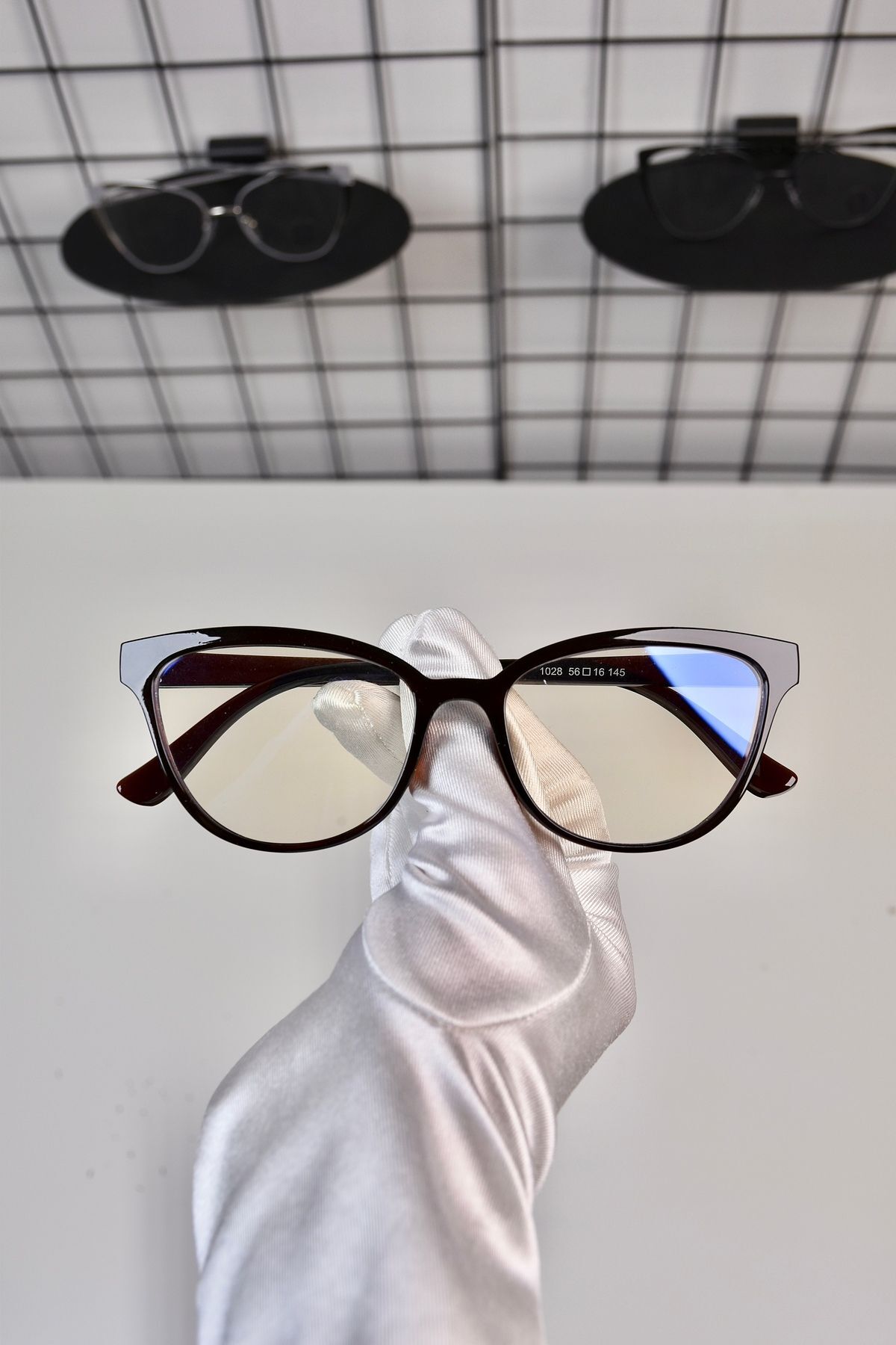 Kahverengi Cat Eye Kemik Şeffaf Kadın Erkek Unisex Mavi Işık Korumalı Ekran Gözlüğü Gözlük