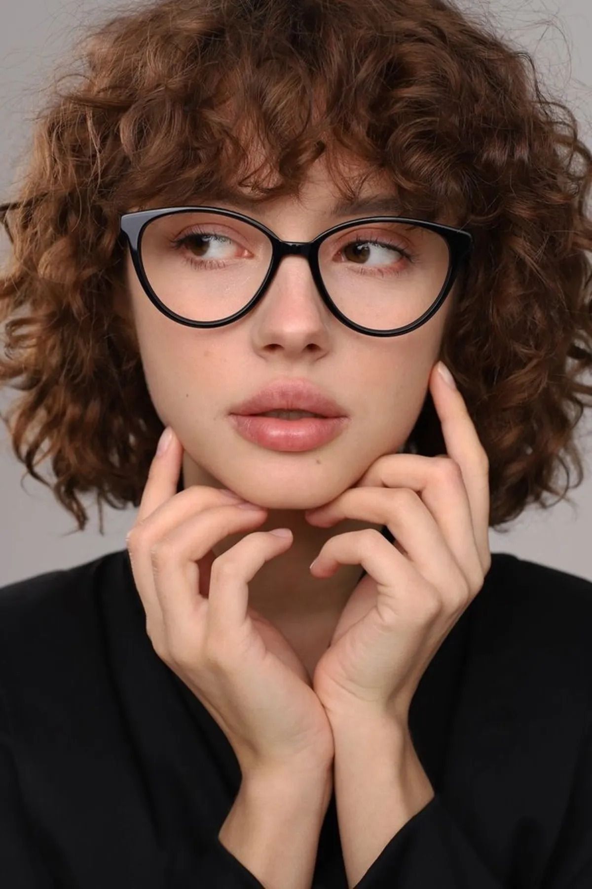 Siyah Cateye Mavi Işık Filtreli Ekran Gözlüğü Optik Uyumlu Camları Değişebilir