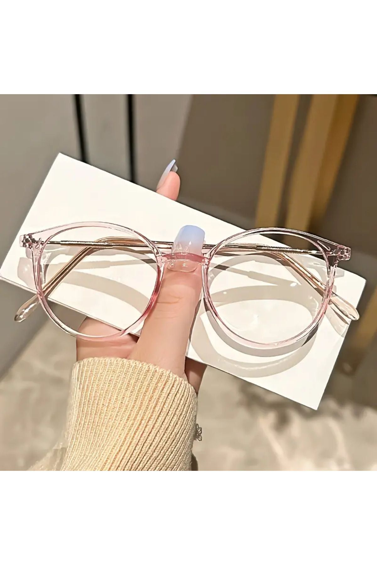 Mavi Işık Korumalı Unisex Pembe Gözlük Blue Block Optik Uyumlu Camları Değişebilir