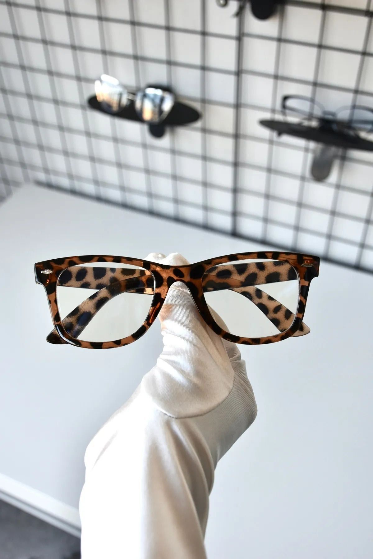 Wayfarer Leopar Mavi Işık Korumalı Gözlük