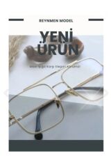 Reynmen Model Gold Renk Mavi Işık Filtreli Pilot Gözlük, Optik Uyumlu Camları Değişebilir