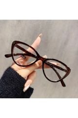 Cateye Mavi Işık Filtreli Gözlük Blueblock Kedi Gözü Köşeli, Optik Uyumlu Camları Değişebilir