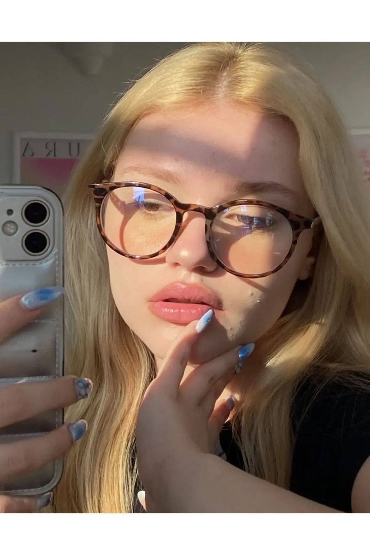 Unisex Leopar Desenli Mavi Işık Filtreli Korumalı Bilgisayar Ekran Gözlüğü Blue Block Yeni Sezon