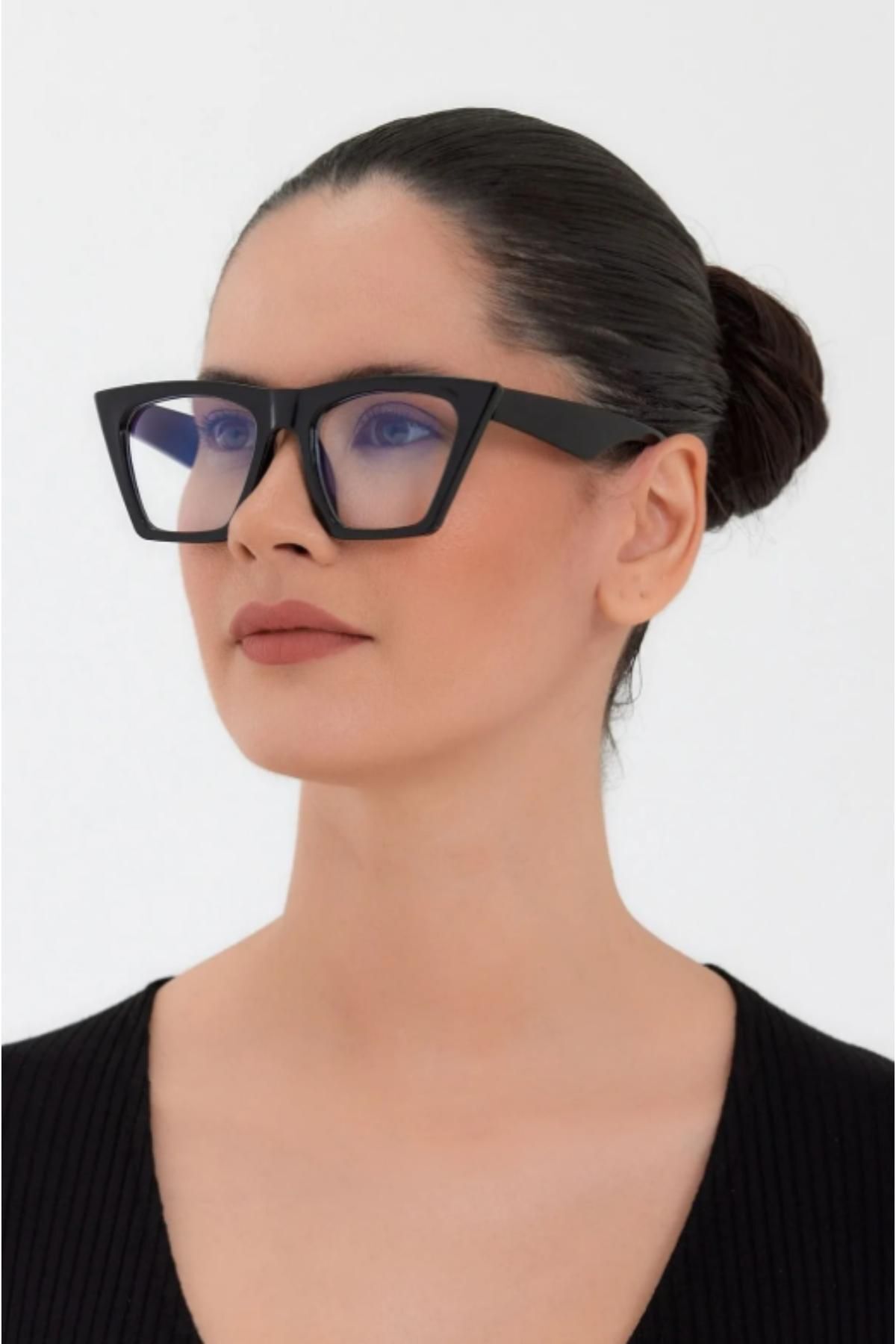 Siyah Mavi Işık Filtreli Korumalı Bilgisayar Ekran Gözlüğü Blue Block Yeni Sezon BlueBlock