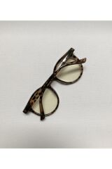 Mavi Işık Filtreli Şeffaf Cam Leopar Gözlük