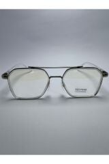 Vitrum Şeffaf Köşeli Lüks Unisex Şeffaf Camlı Mavi Işık Korumalı Gözlük