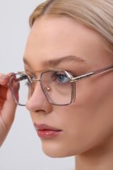 - Dikdörtgen Gold Çerçeve Mavi Işık Koruyucu Gözlük - Blue Block