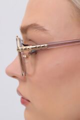 - Dikdörtgen Gold Çerçeve Mavi Işık Koruyucu Gözlük - Blue Block