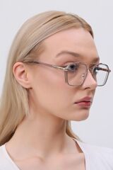 - Dikdörtgen Gold Çerçeve Mavi Işık Koruyucu Gözlük - Blue Block